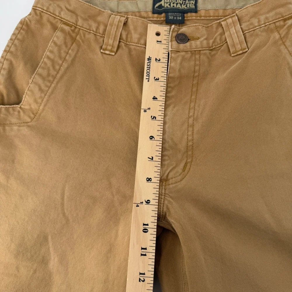 Mountain Khakis Alpine Utility Pant Mens 32x34 Brown Double Knee Canvas Workwear